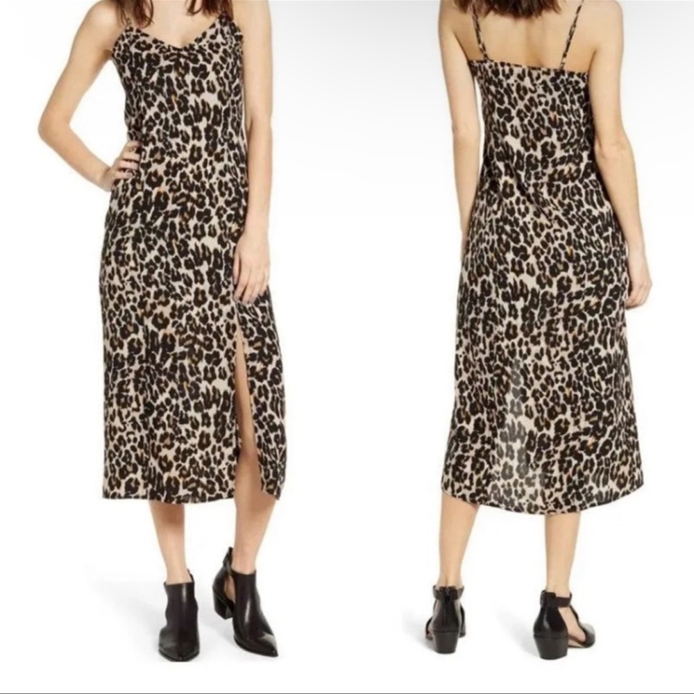 BP leopard print midi dress
